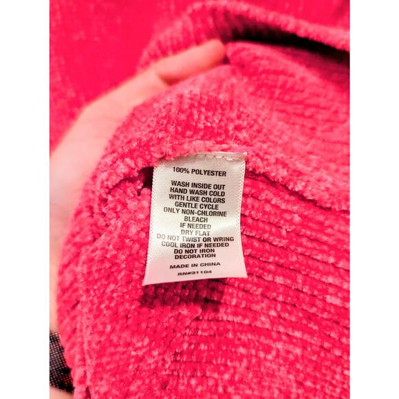 Women's Crown and Ivy Medium Hot Pink Sweater with Pearls - Picture 4 of 4